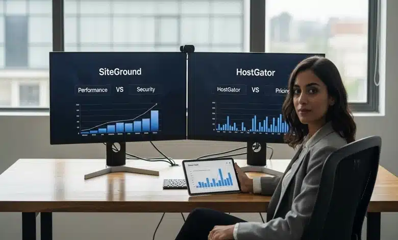 مقارنة SiteGround و HostGator الأداء، الأمان، والأسعار
