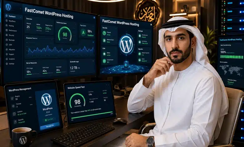 مراجعة استضافة FastComet ووردبريس