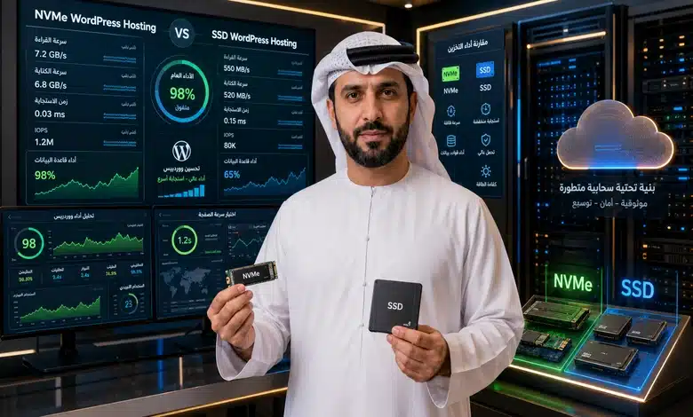 هل تفرق استضافة ووردبريس بمعالج NVMe في سرعة قاعدة البيانات؟ مقارنة أداء أقراص NVMe مع SSD التقليدي في استضافة مواقع ووردبريس