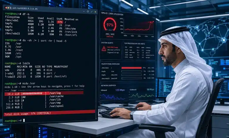 أوامر SSH سريعة لحل مشكلة امتلاء القرص في لينكس VPS أوامر SSH سريعة لحل مشكلة امتلاء القرص في لينكس VPS