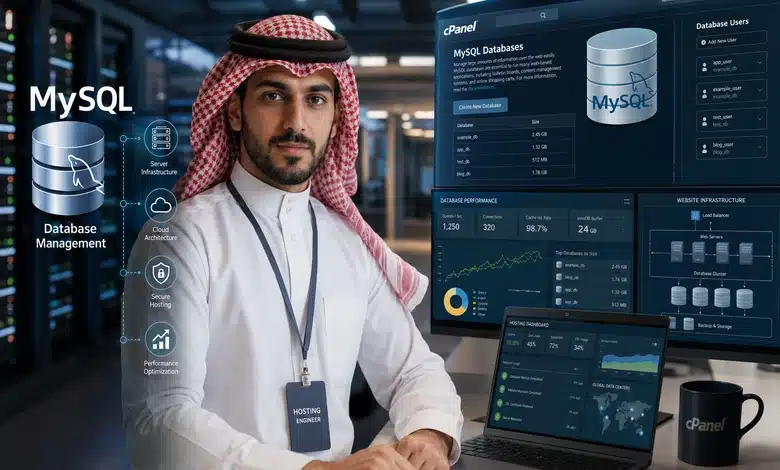 شرح إنشاء قاعدة بيانات MySQL ومستخدم جديد في cPanel إدارة قواعد البيانات في cPanel وأثرها على تشغيل المواقع الحديثة