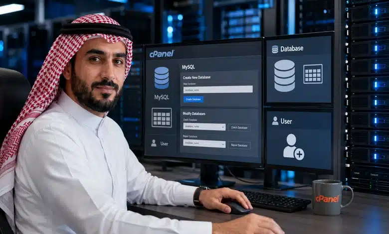 شرح إنشاء قاعدة بيانات MySQL ومستخدم جديد في cPanel شرح إنشاء قاعدة بيانات MySQL ومستخدم جديد في cPanel