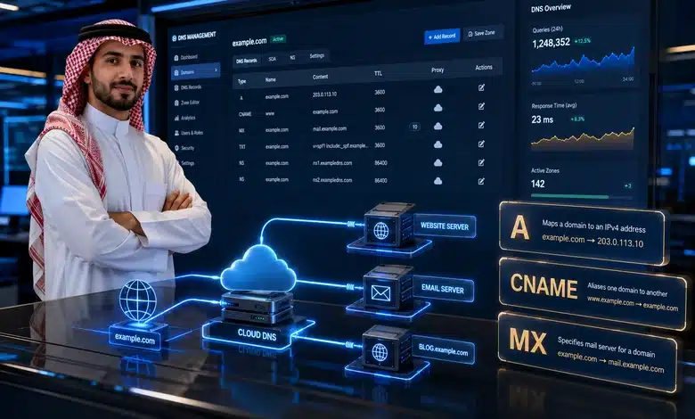 شرح سجلات الـ DNS الأساسية (A record, CNAME, MX) للمبتدئين