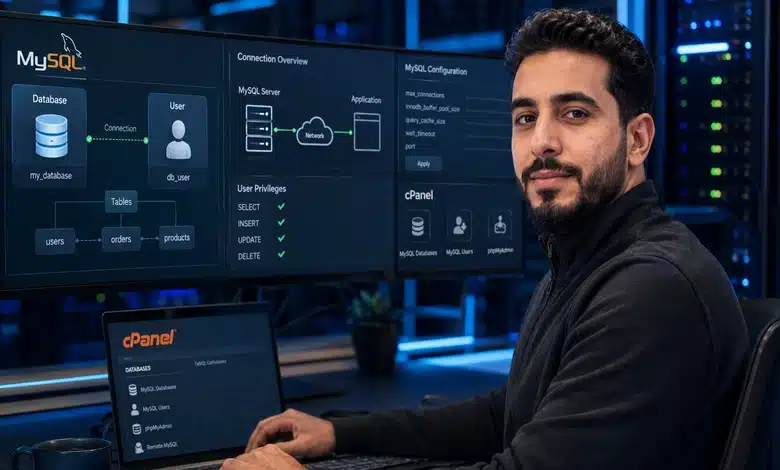 شرح إنشاء قاعدة بيانات MySQL ومستخدم جديد في cPanel فهم خطوات إنشاء قاعدة بيانات MySQL وربطها بالمستخدم المناسب