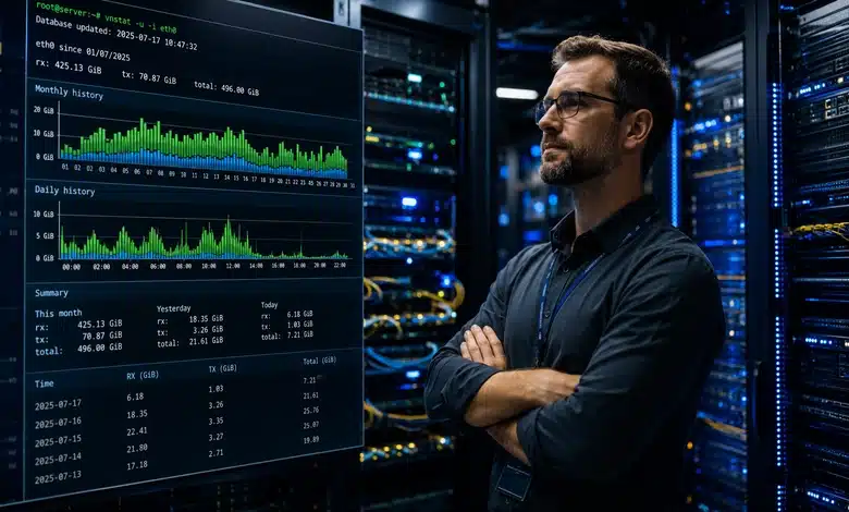 أفضل طريقة لفحص استهلاك السيرفر بأمر vnStat أفضل طريقة لفحص استهلاك السيرفر بأمر vnStat