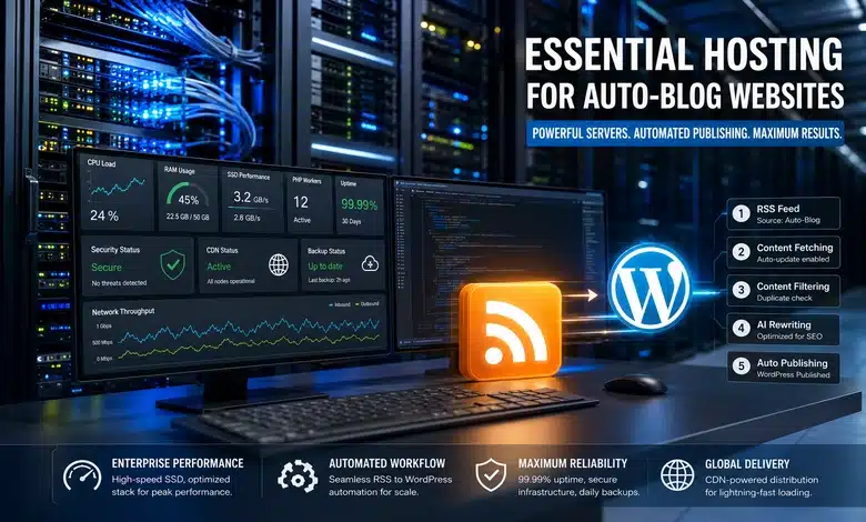 أفضل استضافة ووردبريس لنشر محتوى RSS لمواقع الـ Auto-Blog أهم المواصفات التقنية لاستضافة مواقع Auto-Blog