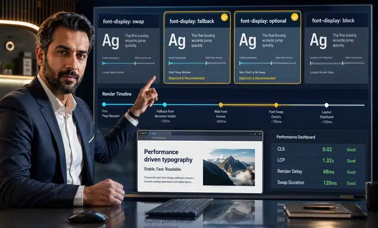 طريقة تقليل الـ Font Swap Period للموقع لتجربة بصرية مريحة اختيار إعداد font-display المناسب لتقليل مدة تبديل الخط
