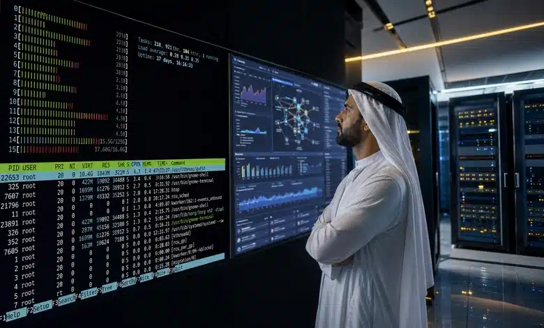 ما هو أمر htop ولماذا يعد أداة أساسية لمراقبة السيرفر 