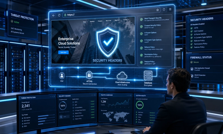 شرح تفعيل ترويسات الأمان Security Headers للموقع أهمية ترويسات الأمان في حماية المواقع الإلكترونية