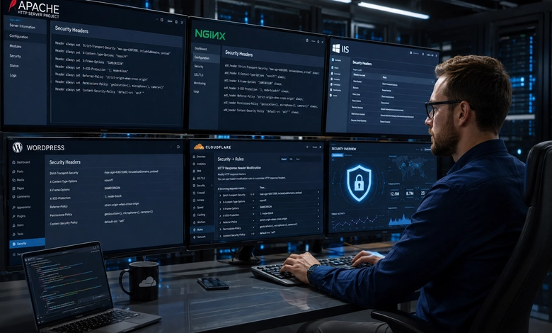 شرح تفعيل ترويسات الأمان Security Headers للموقع اختبار ترويسات الأمان وتحسين مستوى الحماية